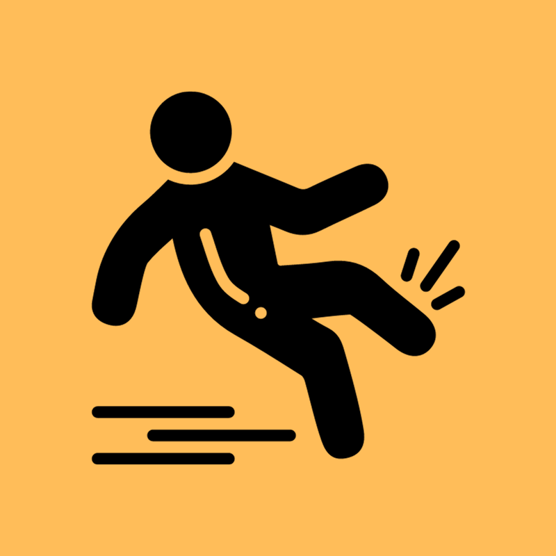 slip-and-fall-icon-with-graphic-of-a-stick-man-slipping-on-wet-ground